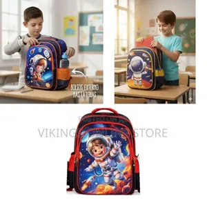 Space Adventure Backpack for 3-4 Grade, Astronaut Print Elementary
