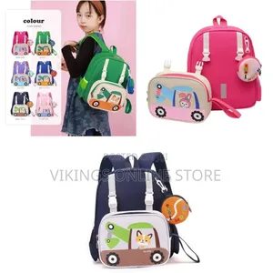CartoonAanimal Backpack Primary School Adorable Little Bus School Bag