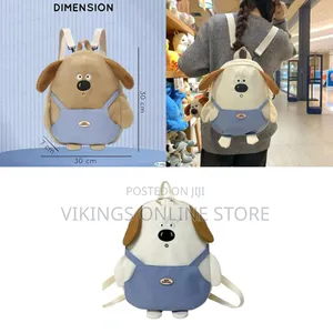 Stylish Cartoon Puppy Shape Mini Kids Backpack – Plush Bags