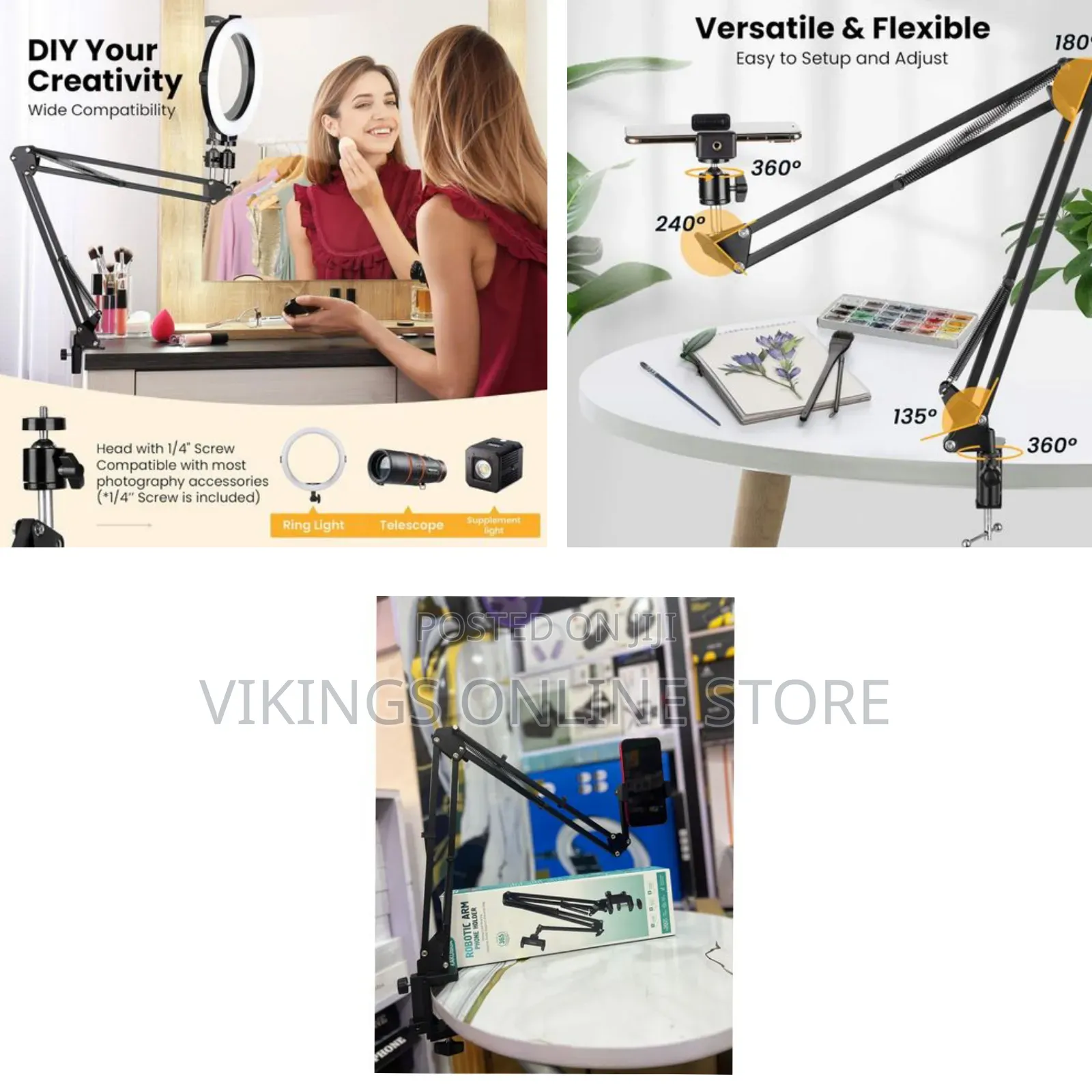 KAKUSIGA KSC-1746 CHANGBI Series Robotic Arm Phone Holder Overhead