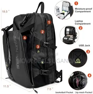 Arctic Hunter Durable Sports Backpack With Luggage Trolley Carry Belt