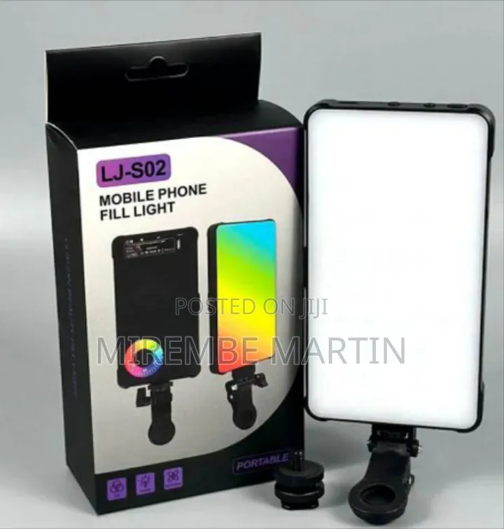 LJ-S02 RGB LED Mobile Phone Fill Light – 1560LM Dimmable Video