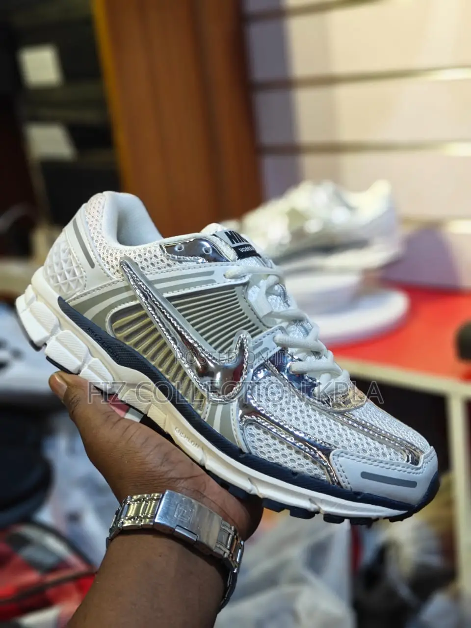 Original Nike Zoom Vomero 5 White Silver Sneakers