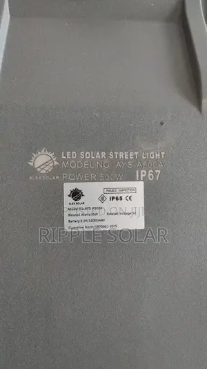 500W Commercial Solar Street Light With Inbuilt Panel