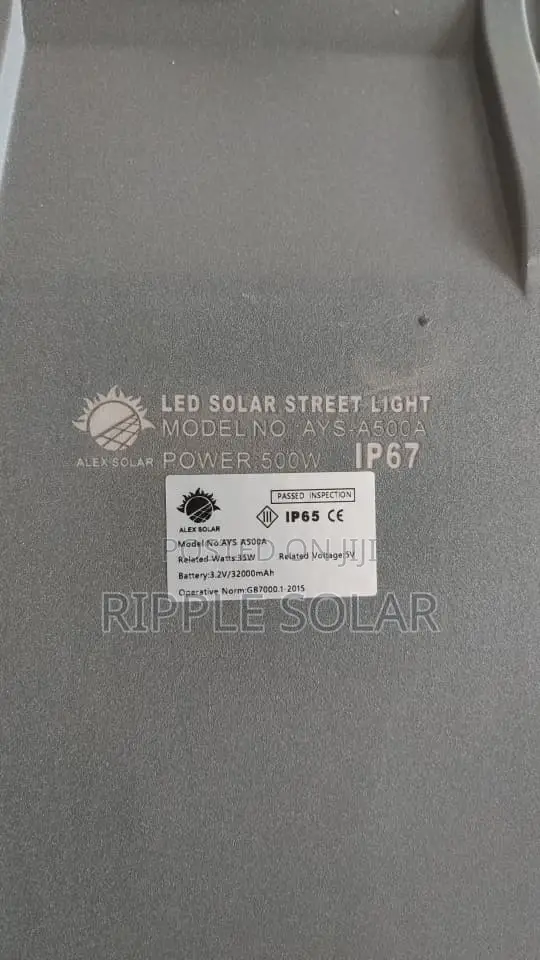 500W Commercial Solar Street Light With Inbuilt Panel