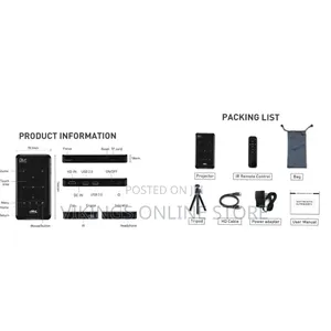 Borrego BP09 Portable Mini Smart Projector With ULTRA HD High