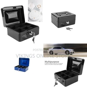 15*11.5*7.5cm HC-66003 Robust Metal Cash Box, Secure Money Storage