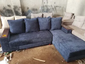 L Sofa With High Density Mattresses and Fiber Cushions/ Pillows