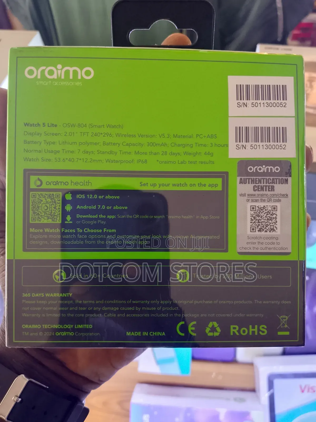 Oraimo Watch 5 Lite Ladies Smart Watch Durable Water Resistant