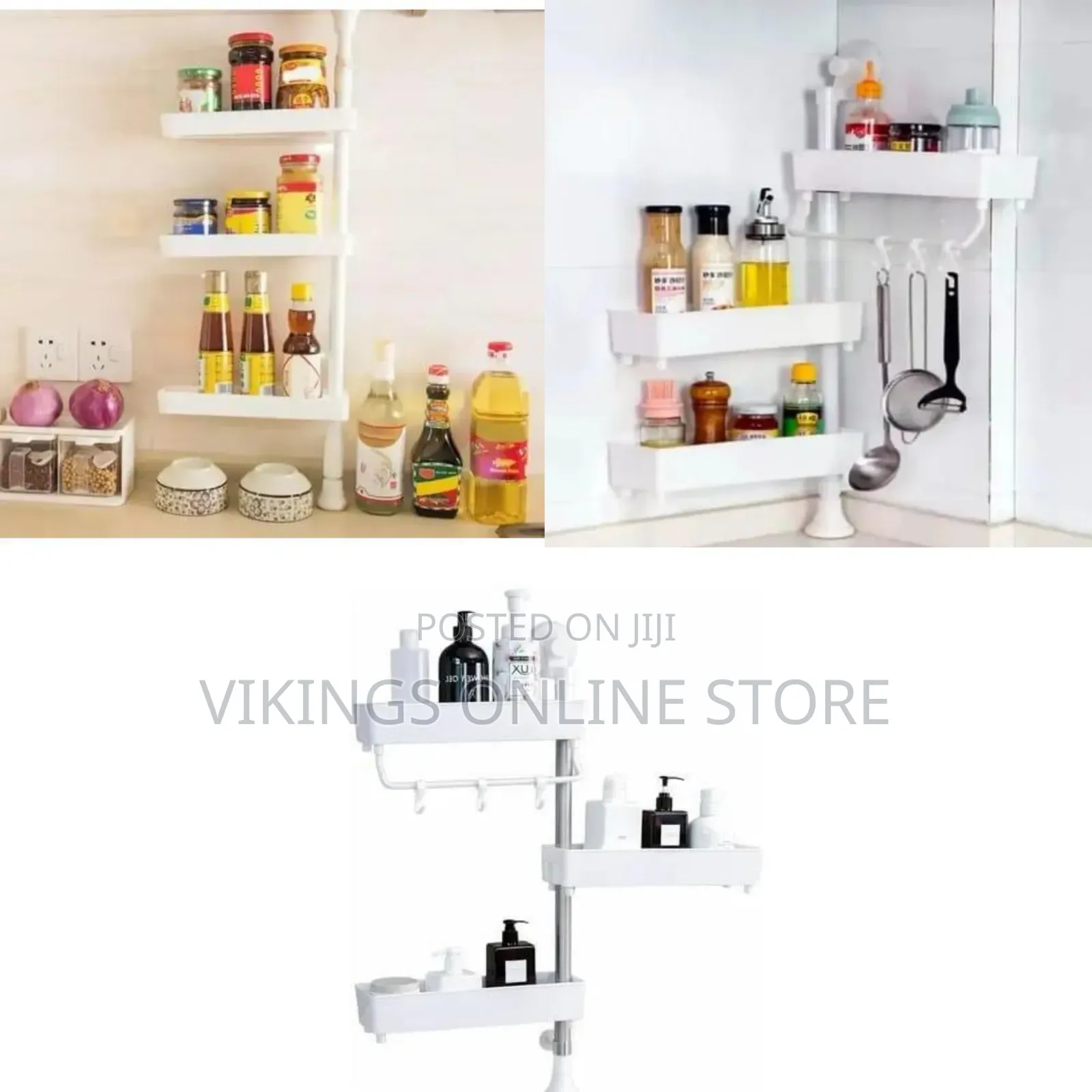 Multipurpose Plastic Adjustable 3 Tier Multifunctional Kitchen