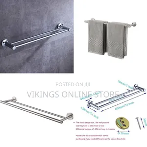 Stainless Steel Brushed Finish Double Towel Rails 600mm/ 24 Inch