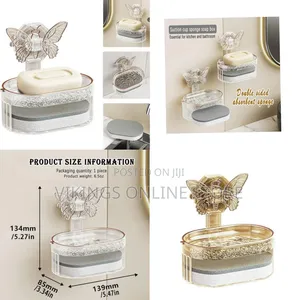 Soap Dish Box With Drain Holder Wall Shower Box Dish
