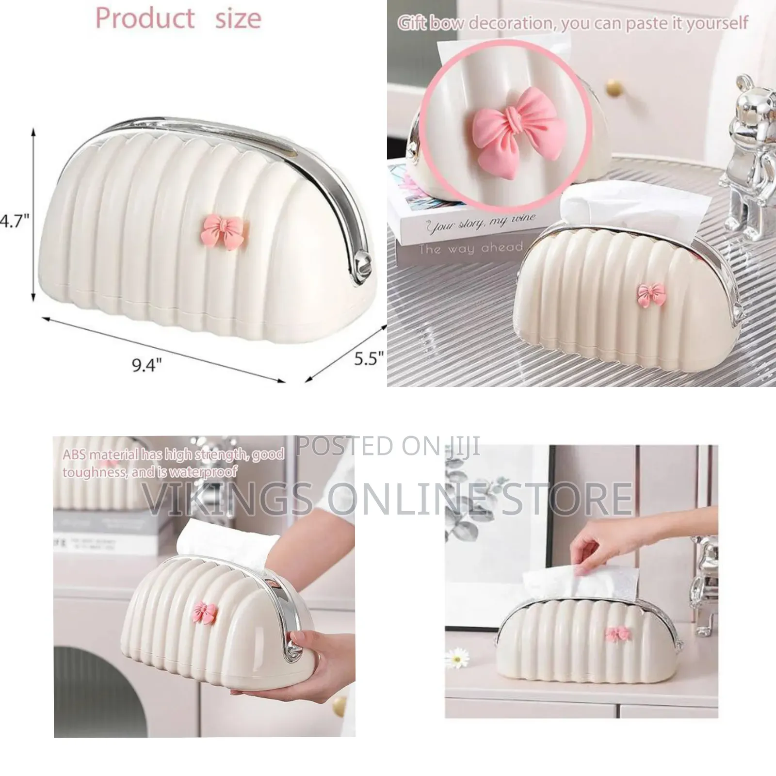 Plastic Shell Shaped Creamy Tissue Box Bag Shape Napkin Paper Holder