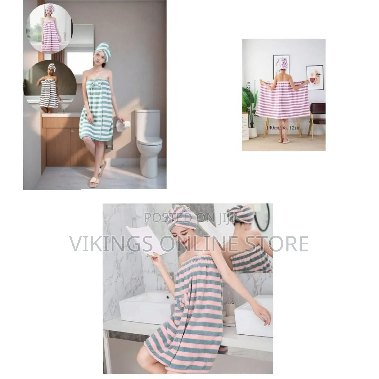3 Piece of Body Towel Wrap With Hair Drying Towel Adjustable Shower
