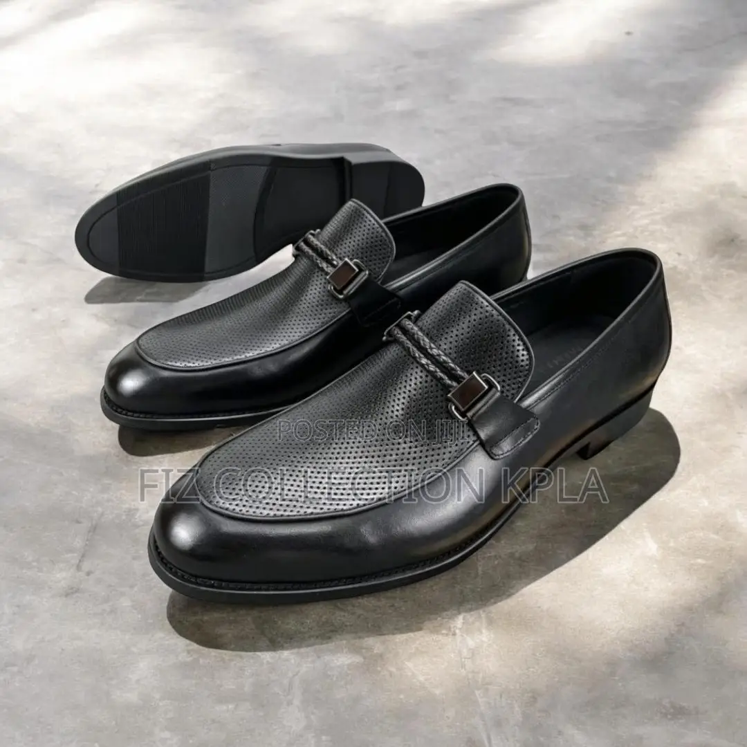 Premium Original Renato Castello Black Braided Leather Loafers