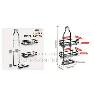 3 Tier Over Shower Head Hanging Shower Caddy Easy Installation