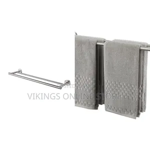 Stainless Steel Brushed Finish Double Towel Rails 600mm/ 24 Inch