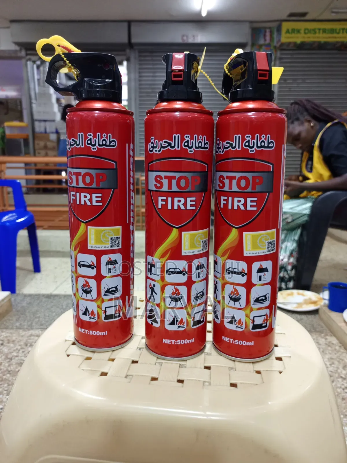 500ml "Stop Fire" Brand Aerosol Fire Extinguishers