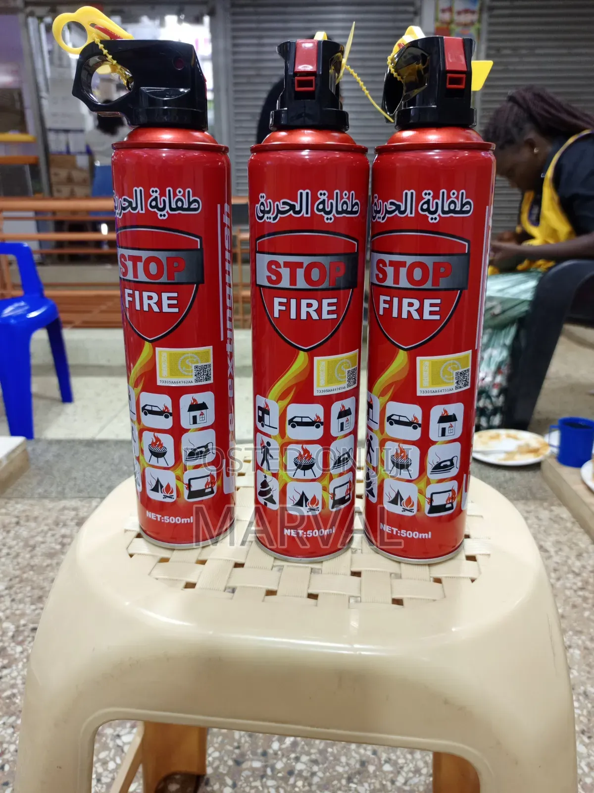 500ml "Stop Fire" Brand Aerosol Fire Extinguishers