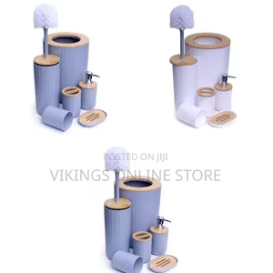Bathroom Accessories Set, Bathroom Wash Set, 6 Pieces Waste Bin Toilet