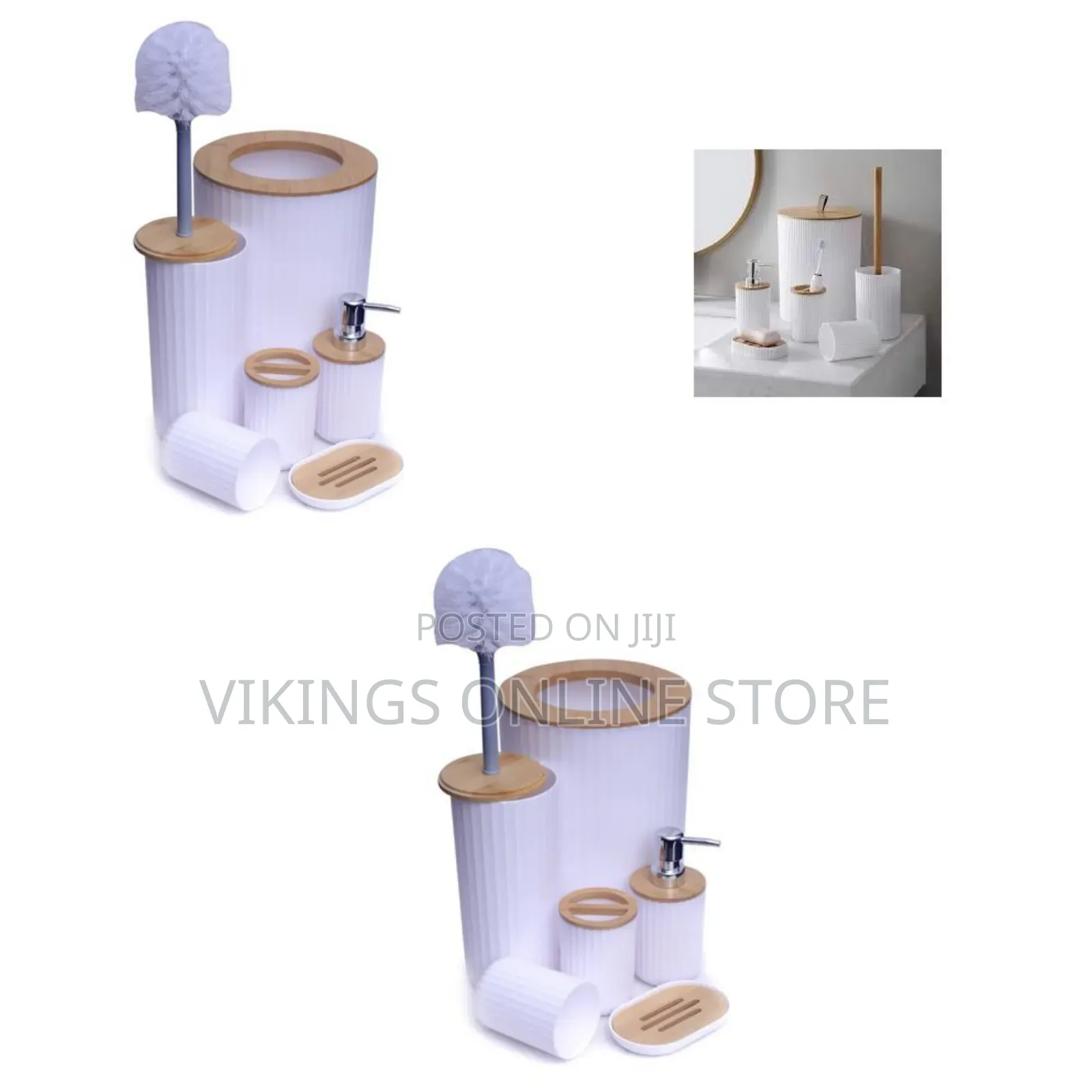 Bathroom Accessories Set, Bathroom Wash Set, 6 Pieces Waste Bin Toilet