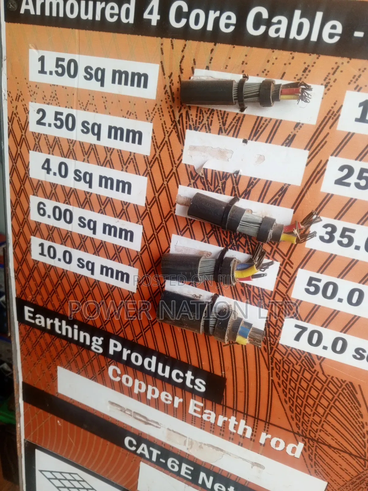 6mm Total 4core Pure Copper Armored Underground Cable