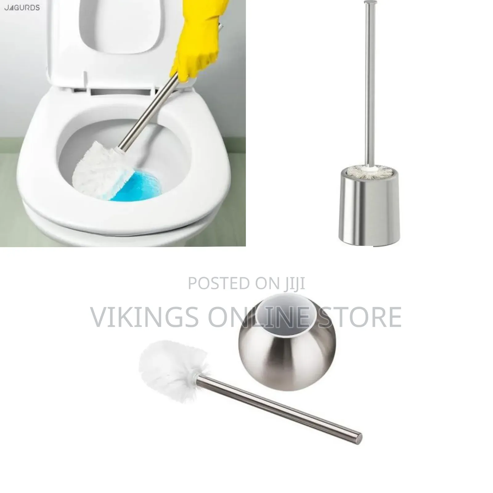 Stainless Steel Toilet Bowl Brush Deep Cleaner Accessory and Holder