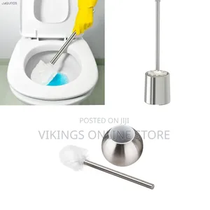 Stainless Steel Toilet Bowl Brush Deep Cleaner Accessory and Holder