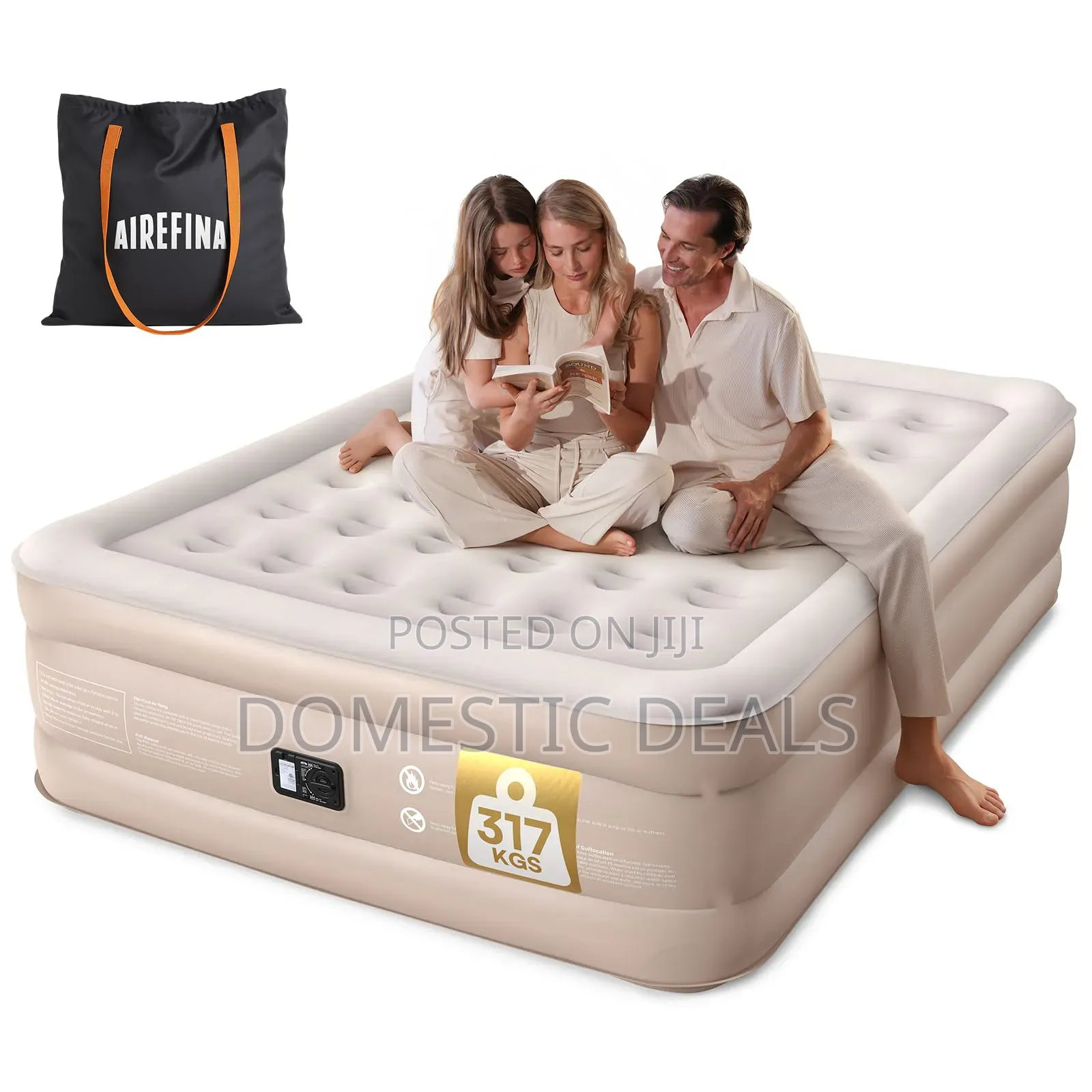 Air Bed, Inflatable Mattress W/Built-in Electric Pump 200x 150x 40 Cm
