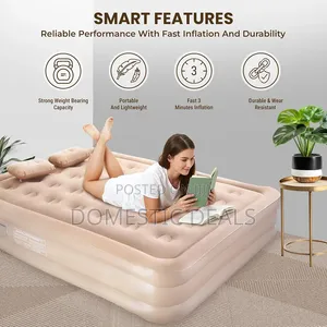 Air Bed, Inflatable Mattress W/Built-in Electric Pump 200x 150x 40 Cm