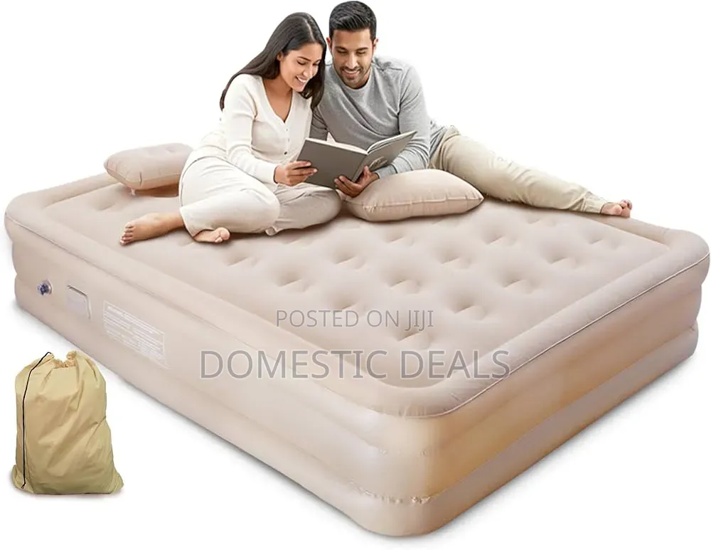 Air Bed, Inflatable Mattress W/Built-in Electric Pump 200x 150x 40 Cm