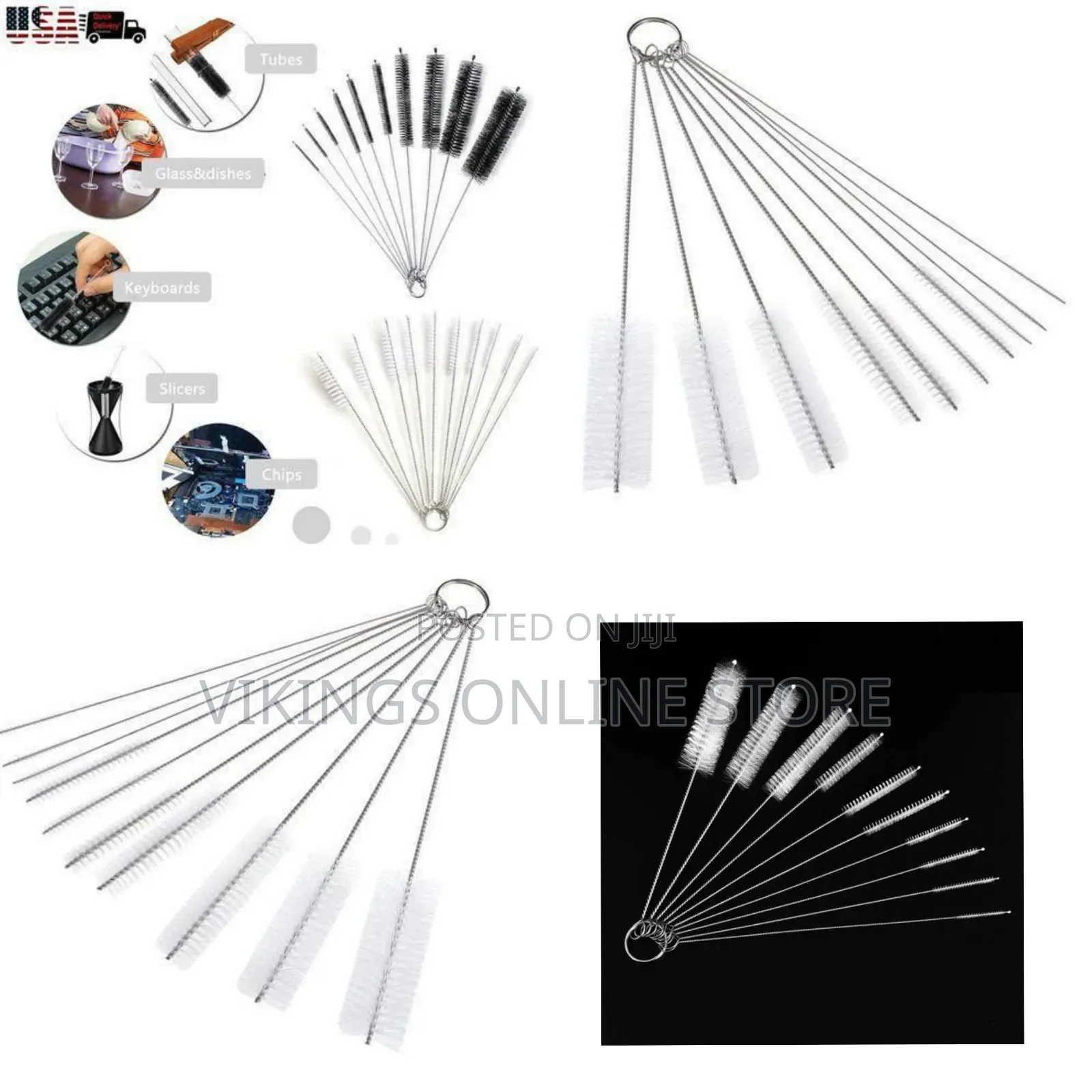 10PCS Nylon Cleaning Brushes - Nylon Cleaning Brush Set Test Tube Bott