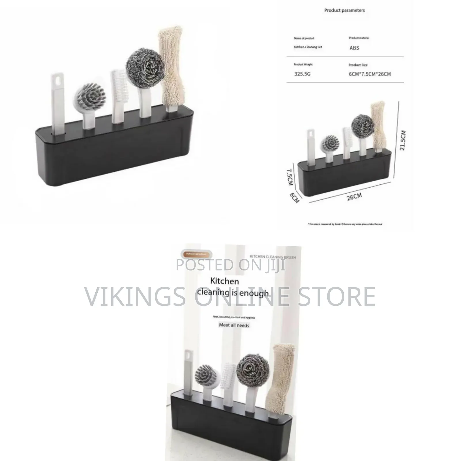 Kitchen Cleaning Kit Folding 4 Type Brushes for Cleaning All Utensils