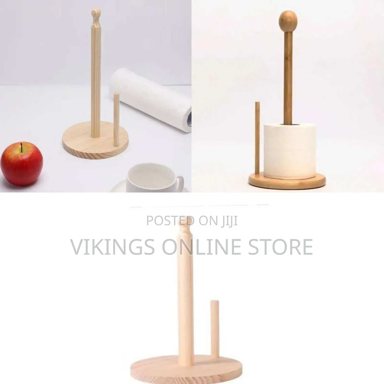 Bamboo Wooden Toilet Paper Holder Standing Roll Tissue Storage Stand