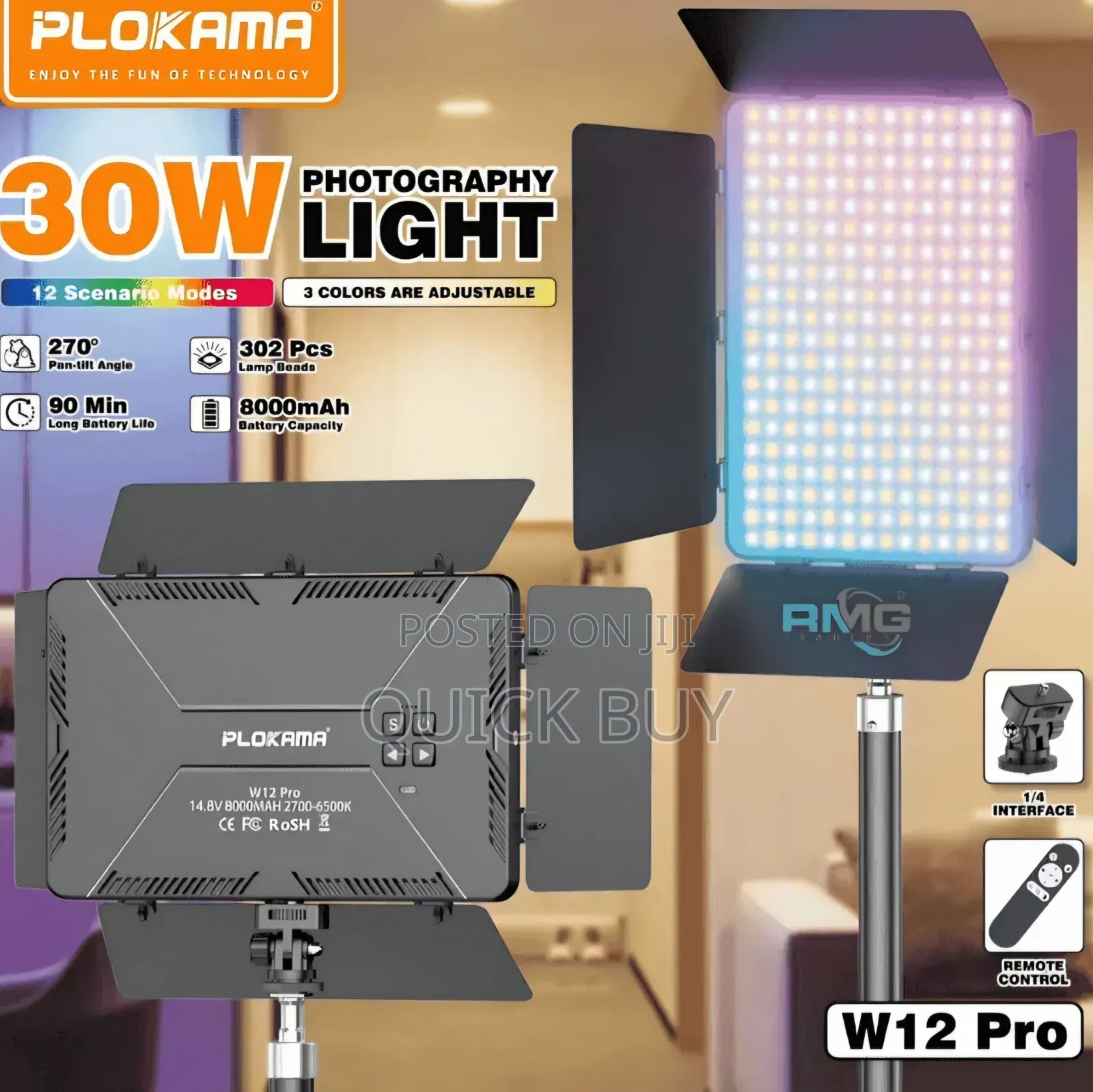 Plokama W12 Pro 30W RGB Photography Light
