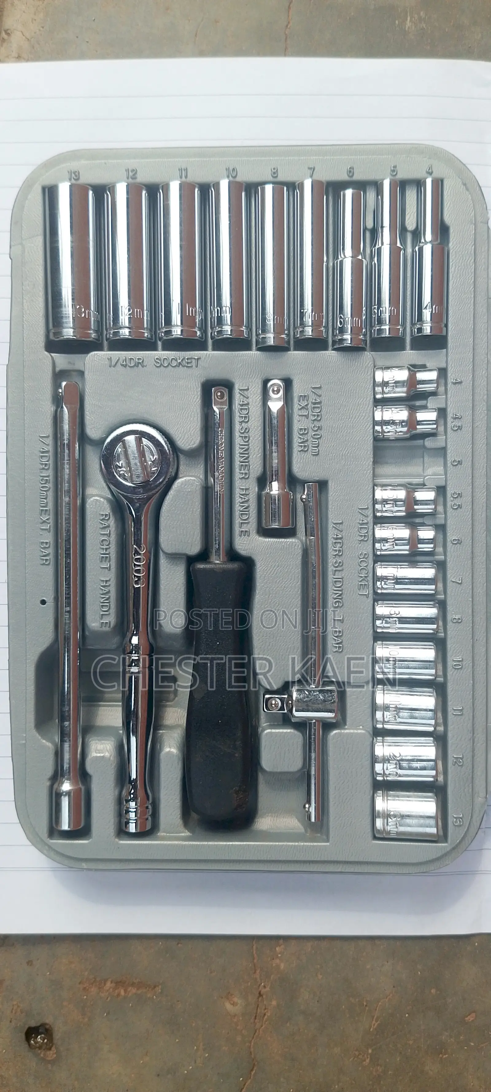 Socket Set MM 1/4"d 24pc ToolBase Original Chrome Vanadium