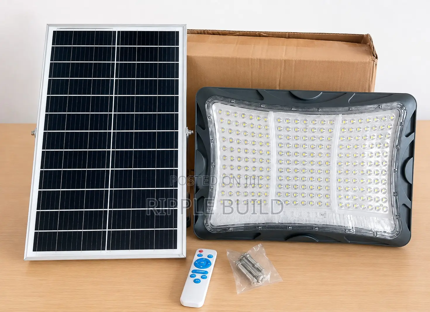 800W Industrial Solar Flood Light 40W Panel Remote IP65