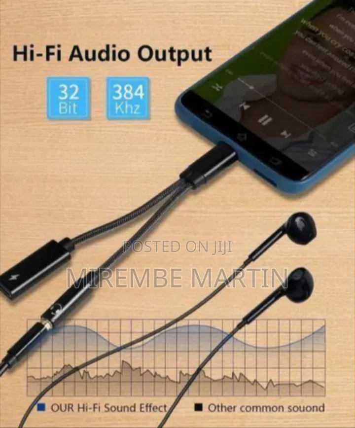 Go-Des GD-UC317 USB Type C to 3.5mm Headphone and Charger Adapter,
