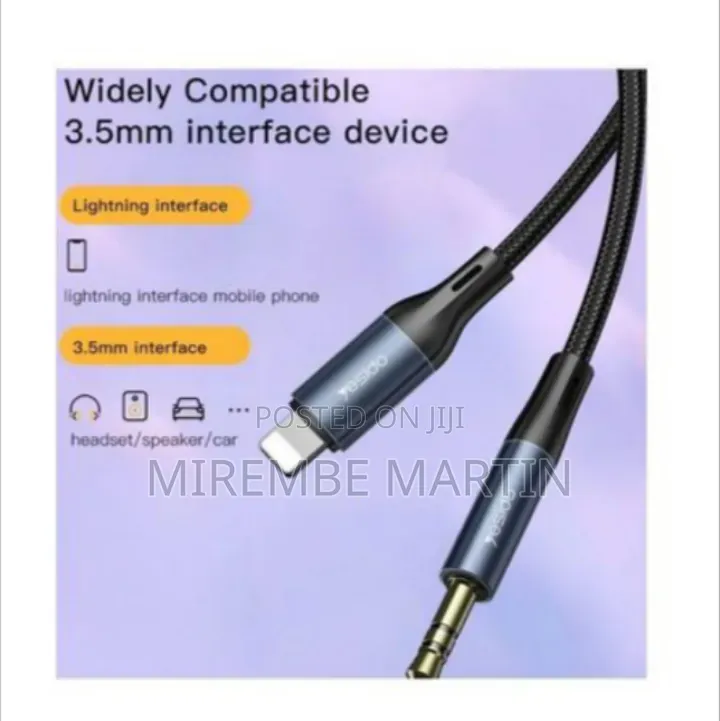 Yesido YAU35 AUX Adapter Lightning IP to 3.5MM Audio Cable 100cm Nylon