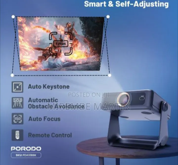 Porodo OPTIVIS Android 12 Smart HD Projector 250" Ultra Wide