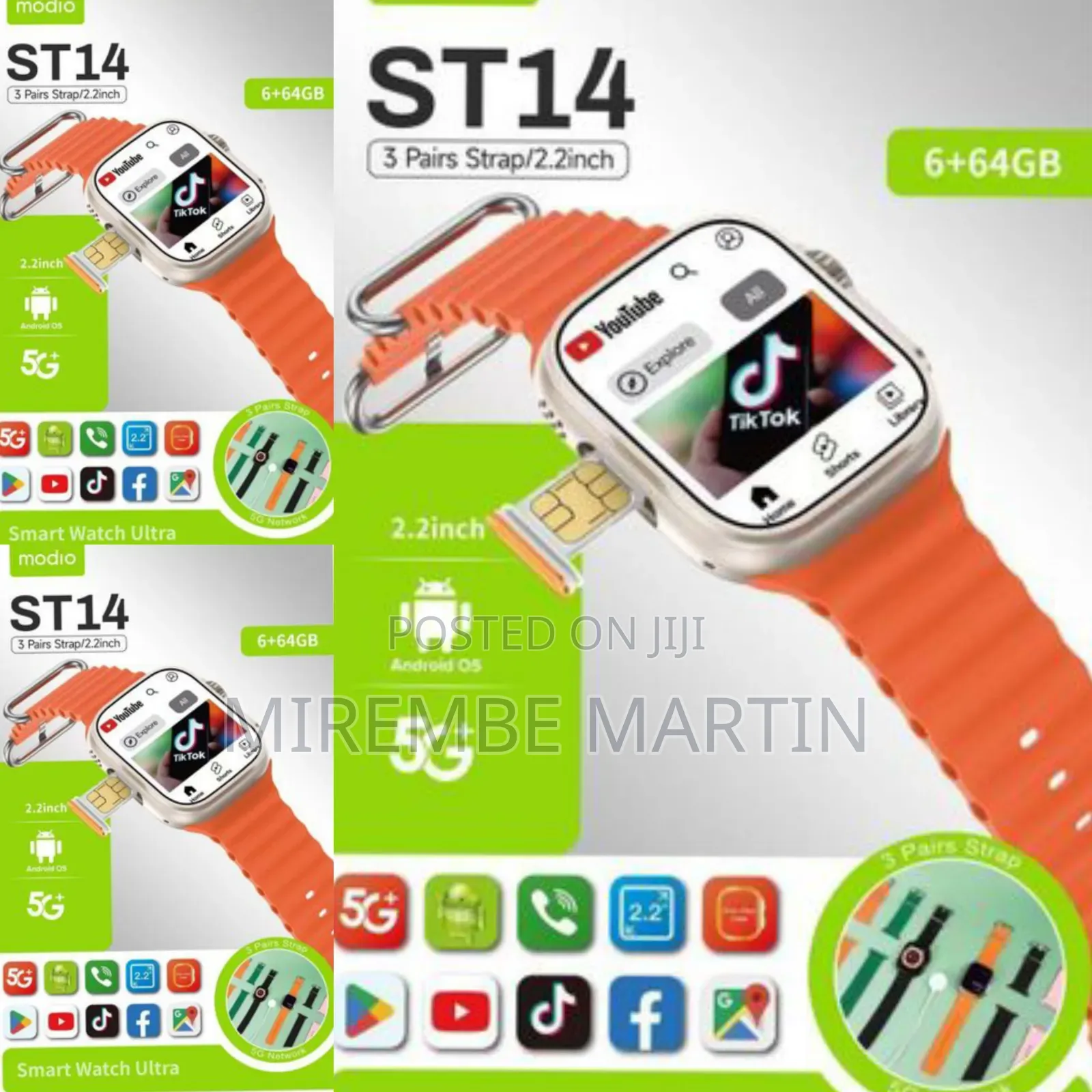 Modio ST14 Smart Watch Ultra 2.2 Inch Full Screen Display