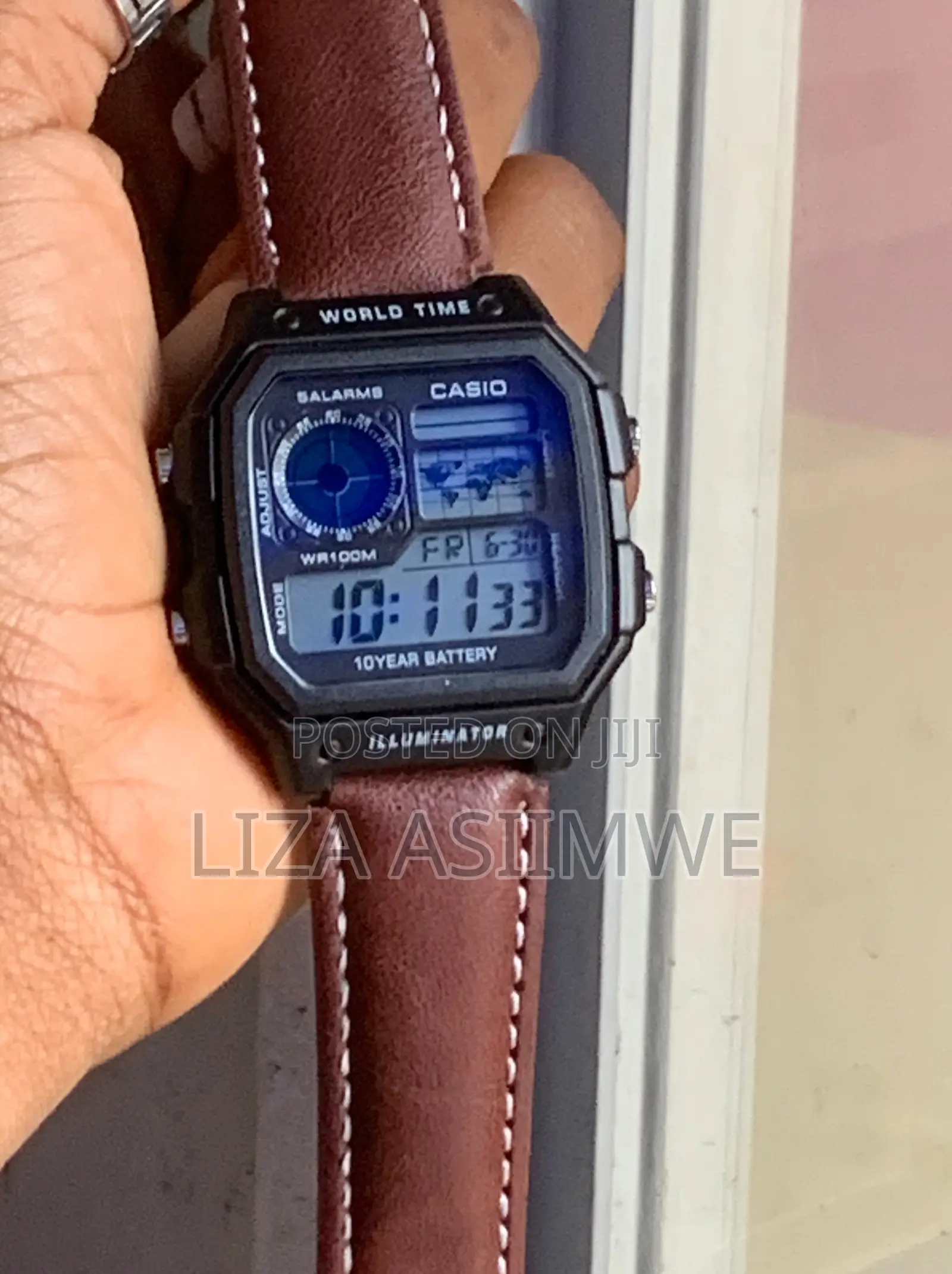 Casio AE-1200WHL-5A Wristwatch Features a Brown Leather Strap