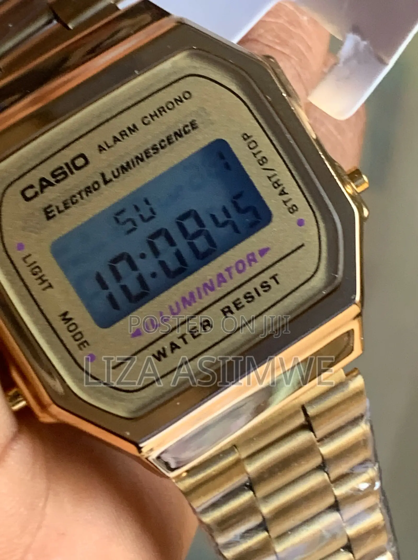Gold Casio Vintage Series A168 Watch With a Classic Digital Display