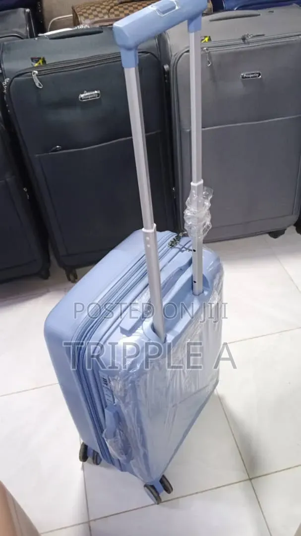 Light Blue Small Sized Hard-Shell Trolley Suitcase