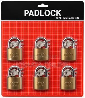 6 Piece Chart Multi Purpose Brass Padlock - 50mm