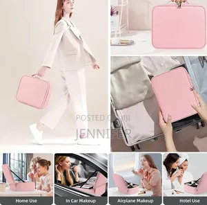 Travel Makeup Case With 3 Color LED Mirror