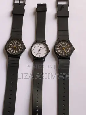 Black Casio MQ-24 Series Watches and a White Bolang Analog Watch