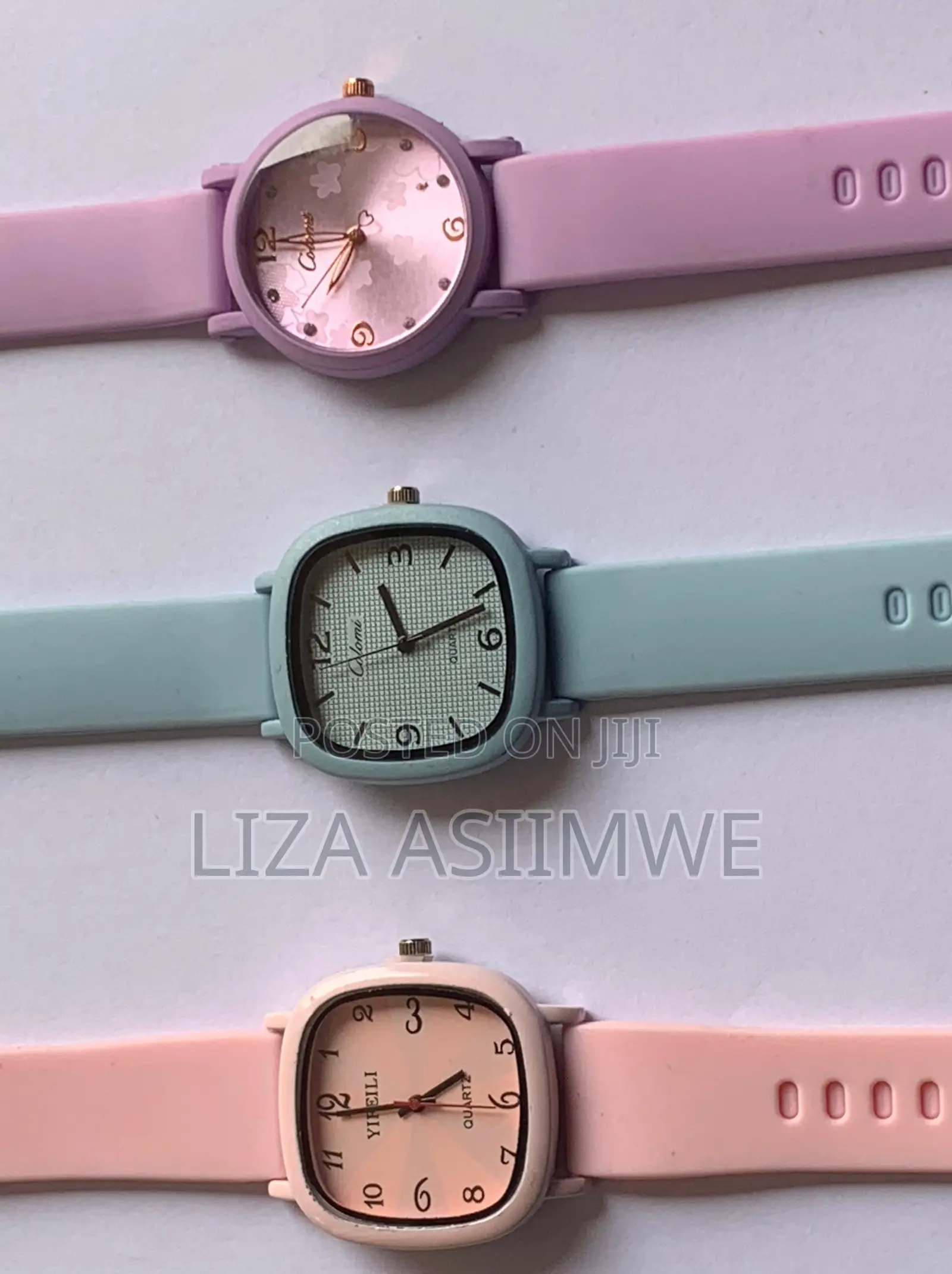Minimalist Pastel Quartz Wristwatches Styled With Soft Silicone Straps