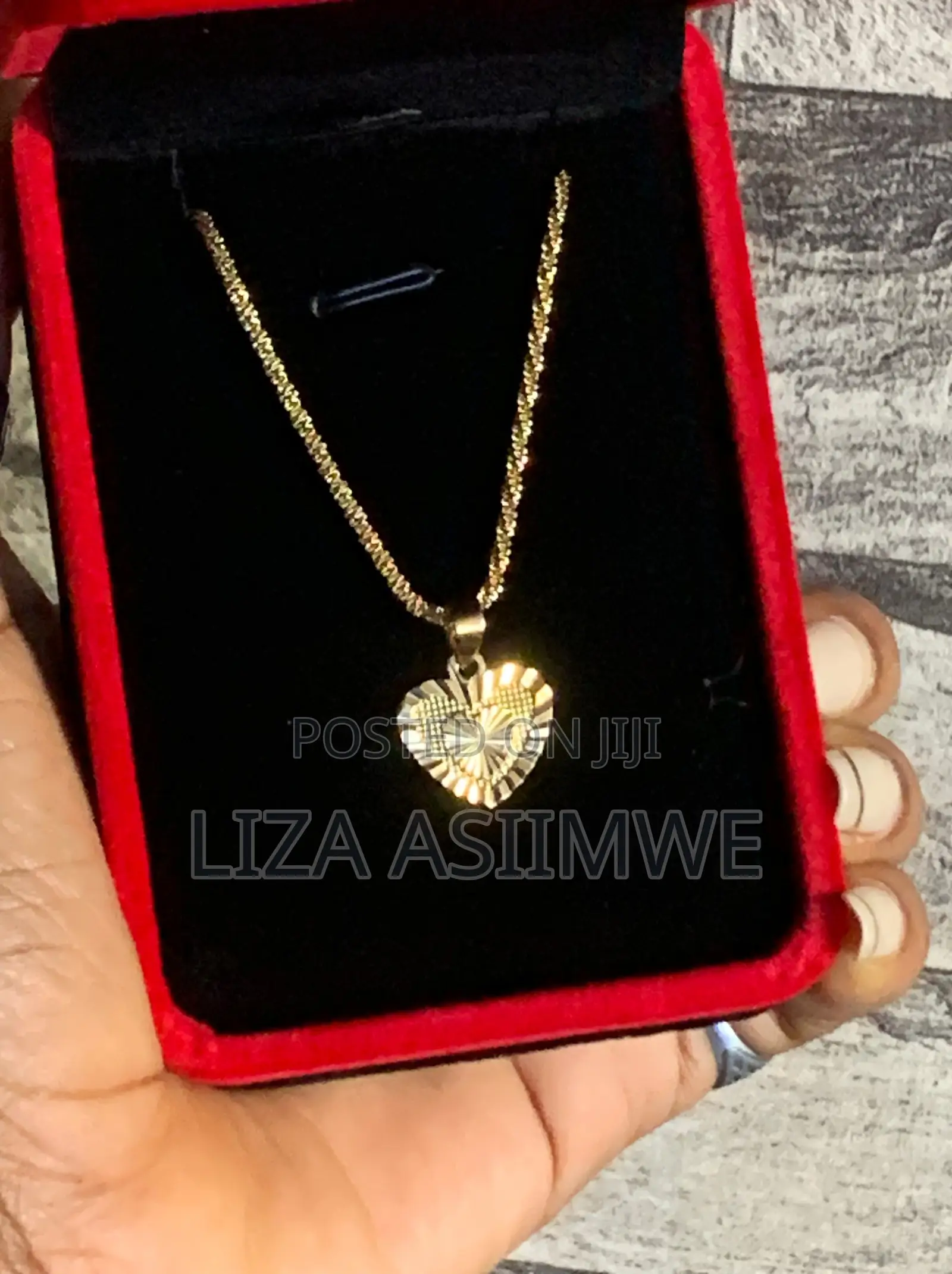 Heart Pendant Necklace With a Unique Textured Design on the Surface