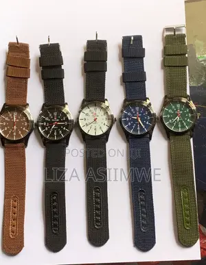 Mihoo Quartz Watches Featuring Canvas Bands in Various Colors.
